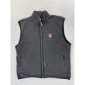 Wisconsin Badgers Fleece Stitched Logo‎ Campus Jacket Vest (Men's 2XL) Gray